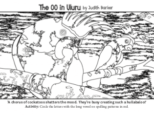 The Oo in Uluru colouring worksheets low res preview